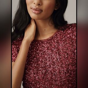 Glamorous Red Sequin Blouse
